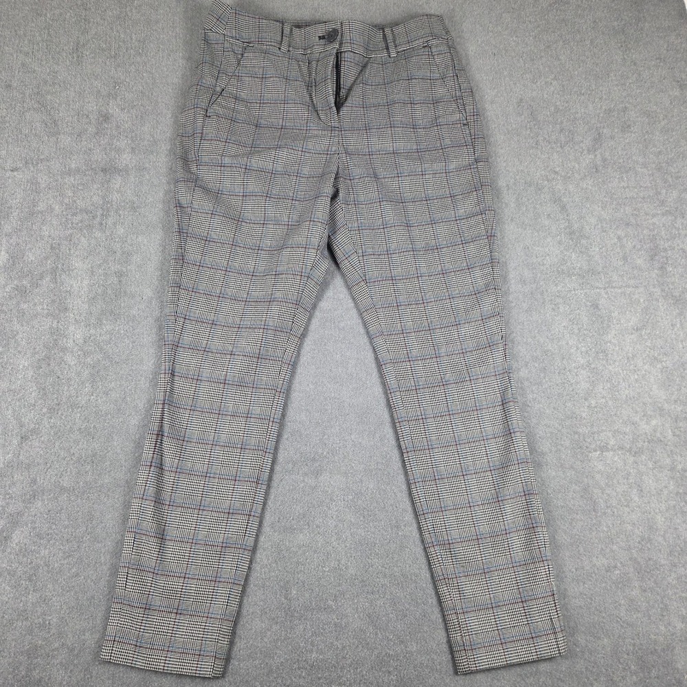 Loft High Waist Skinny Pants Womens 6P Gray Glen Plaid Petites Trousers Stretch‎
